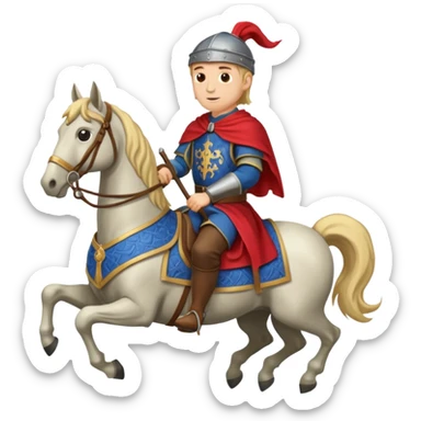 in medieval period  a man Riding Horse sticker