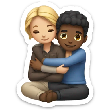 Couple cuddling   sticker
