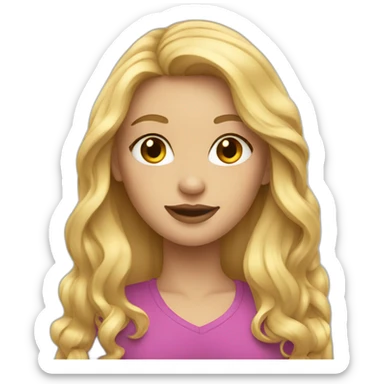 a girl with beautiful thick long blonde hair sticker