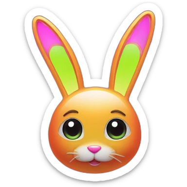 neon bunny sticker