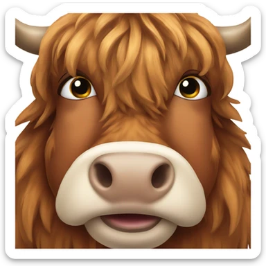 Brown scottish highlandcow with big nostrils sticker