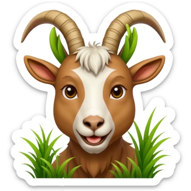 goat with grass in his mouth sticker