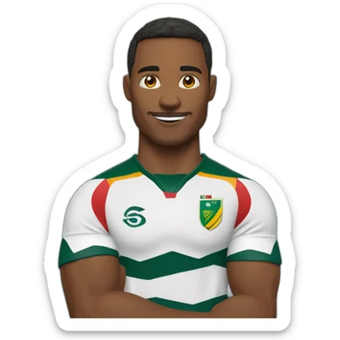 Joueur rugby Sud africain coude en avant sticker