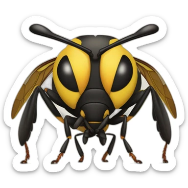 European paper wasp (Polistes dominula) angry sticker