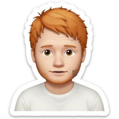 Ed Sheeran wear white shirt sticker