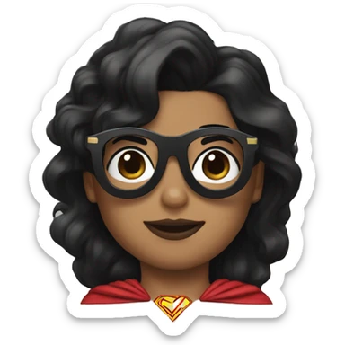 superman with glasses and black wonderwoman sticker