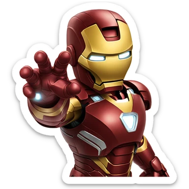 iron man showing his thumb down dissaproval sticker