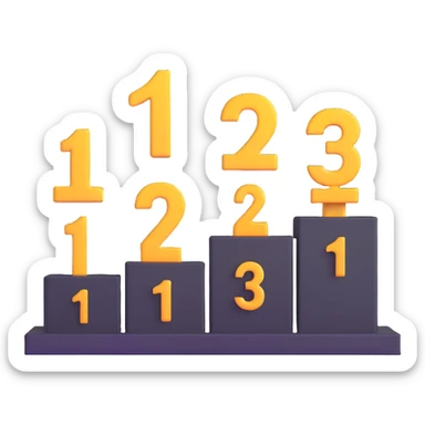 1st 2nd 3rd place podium with numbers 1, 2, 3 sticker