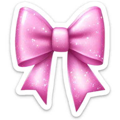 white bow with pink sparkles sticker
