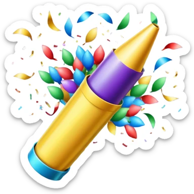 party popper with confetti burst sticker