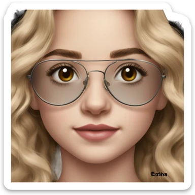 Sabrina Carpenter com óculos de grau estilo aviador transparente  sticker