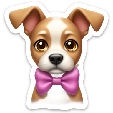Cute dog with bow sticker