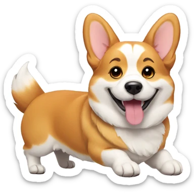 happy corgi sticker