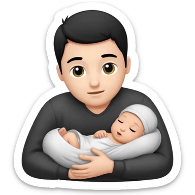 Newborn B&W with male sticker