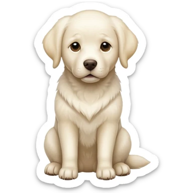 White Labrador adult dog sitting sticker
