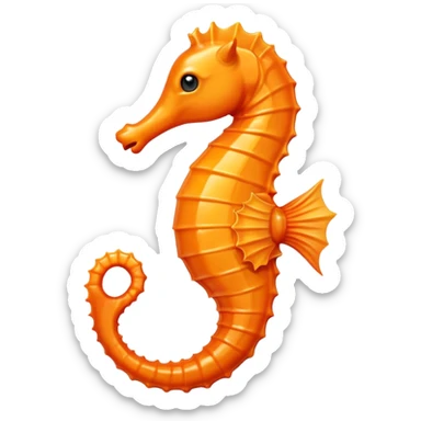 orange seahorse sticker