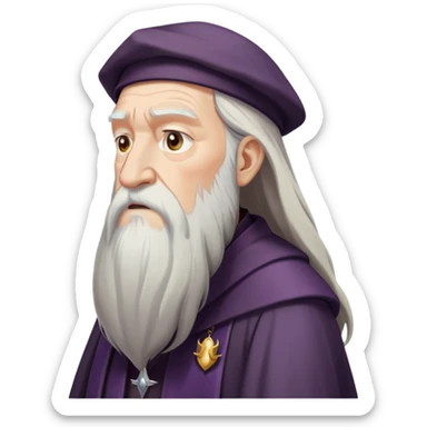 upset Dumbledore side profile with long white beard sticker