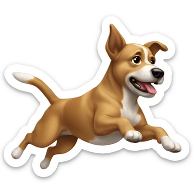 Perro volando sobre cardes sticker
