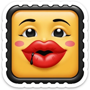 💋 Make kiss stamp in black colour sticker