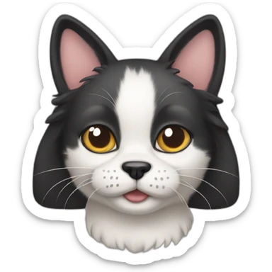 half cat half dog sticker