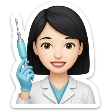 estudiante mujer de odontología con el cabello negro  sticker