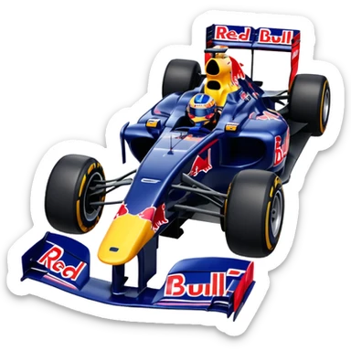 Um carro de fórmula 1 da rede Bull de 2010 com o número 5 no carro sticker