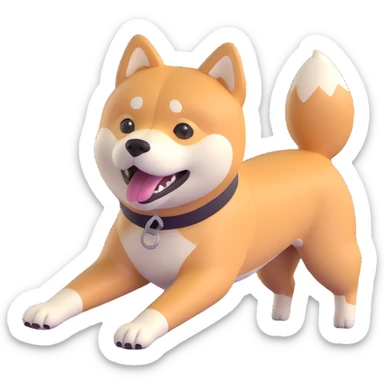 shiba inu, exercising sticker