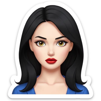 “Emoji girl, femme fatale, black hair. megan fox vibes sticker