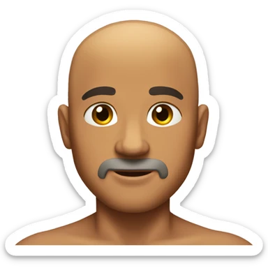 Buff tan bald man sticker