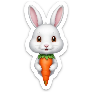 bunny with carrot sticker