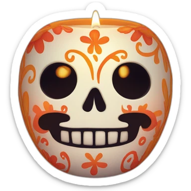 candle dia de los muertos sticker