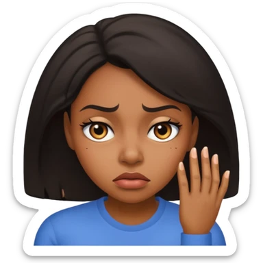 upset black woman rolling her eyes sticker