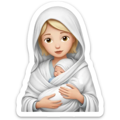 mae com bebe no colo recem nascido sticker