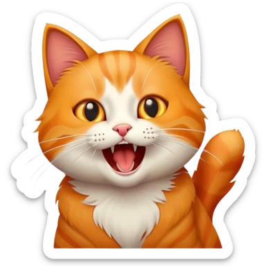 cat mewing with open mouth sticker