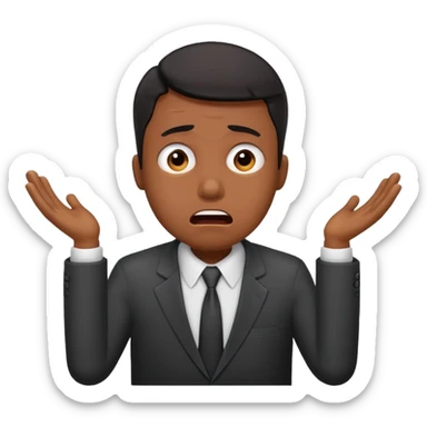 Black office employee panic sticker