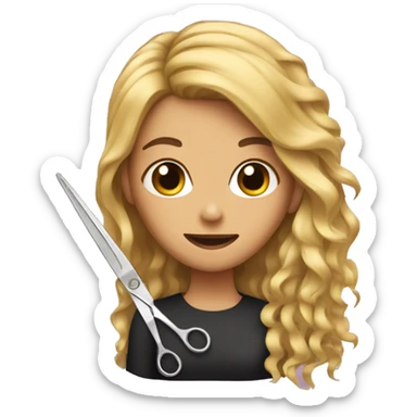 Girl with scissor and comb sticker