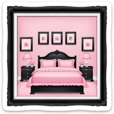 pink girly framed photo  picture sticker