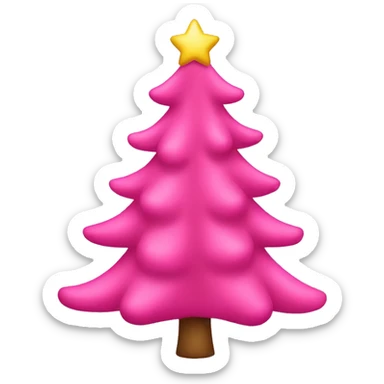 pink christmas tree sticker