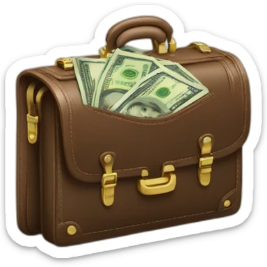 briefcase with money sticker