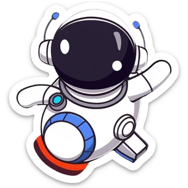 Cute robot transforming into faster upgraded version with upward motion sticker