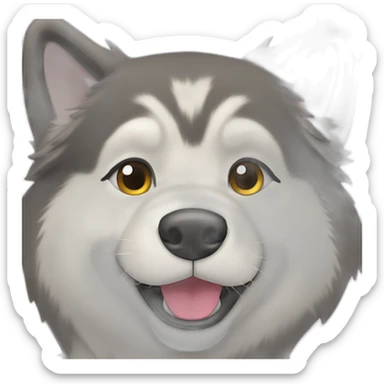 smiling female Alaskan malamute sticker