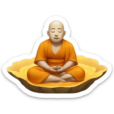 zen monk floating while meditaing sticker
