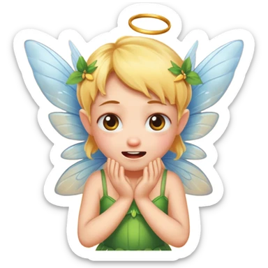 A little fairy, with wings,  , do more different emotional, she cry, smail  tayd , angry, hungry, sticker