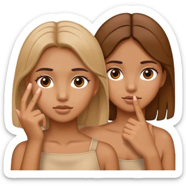 a girl with one hand crossing her face and the other one going the same direction sticker
