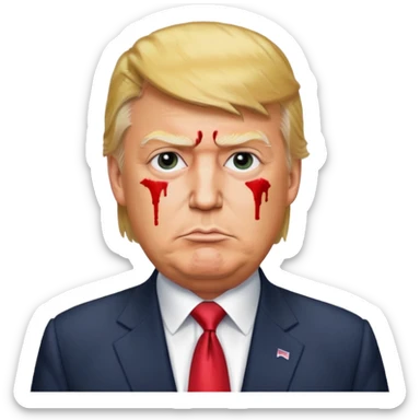 a donald trump with shit stains sticker