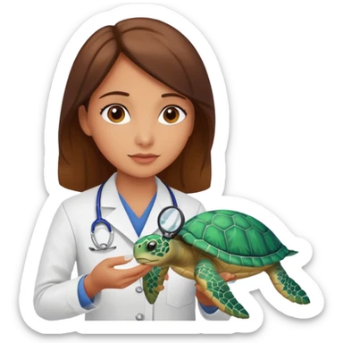 woman veterinary with a sea turtle sticker