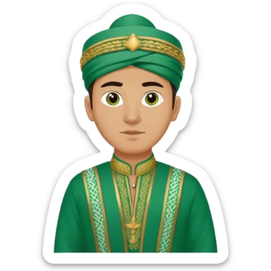 uzbek guy with green national outfit without hat sticker