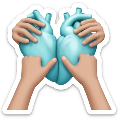 Gen z heart hands anatomically correct sticker