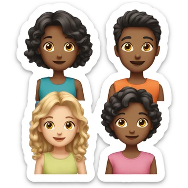 1 boy and 4 girls sticker