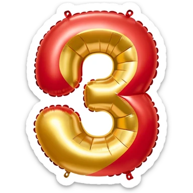 The number 30 as balloons sticker